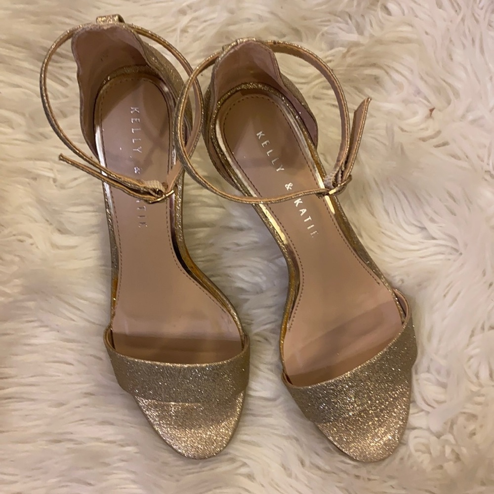 Kelly & Katie Gold Glitter Dressy Sandals